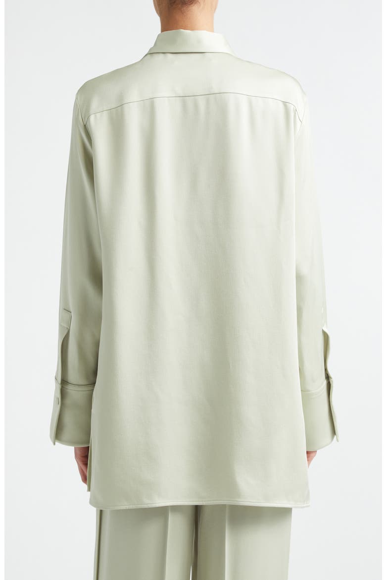 Fluid Satin Button-Up Shirt, Alternate, color, PASTEL GREEN