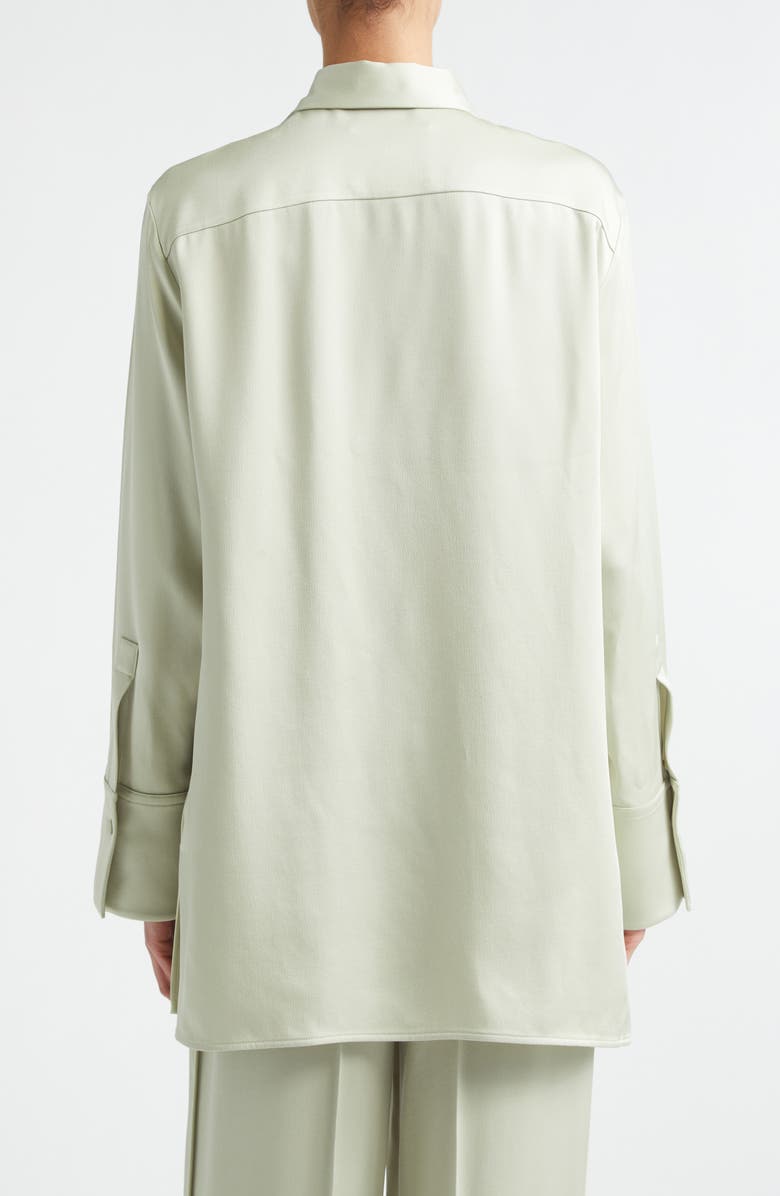 Jil Sander Fluid Satin Button-Up Shirt, Alternate, color, Pastel Green
