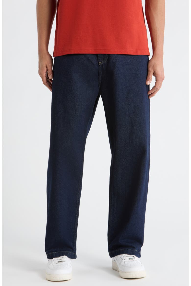 Brandon Loose Straight Leg Jeans, Main, color, BLUE (RINSED)