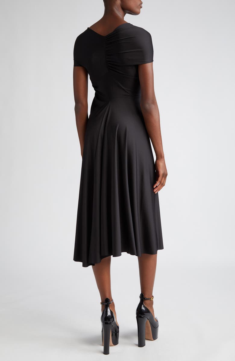 Victoria Beckham Draped Cap Sleeve Jersey Midi Dress, Alternate, color, 