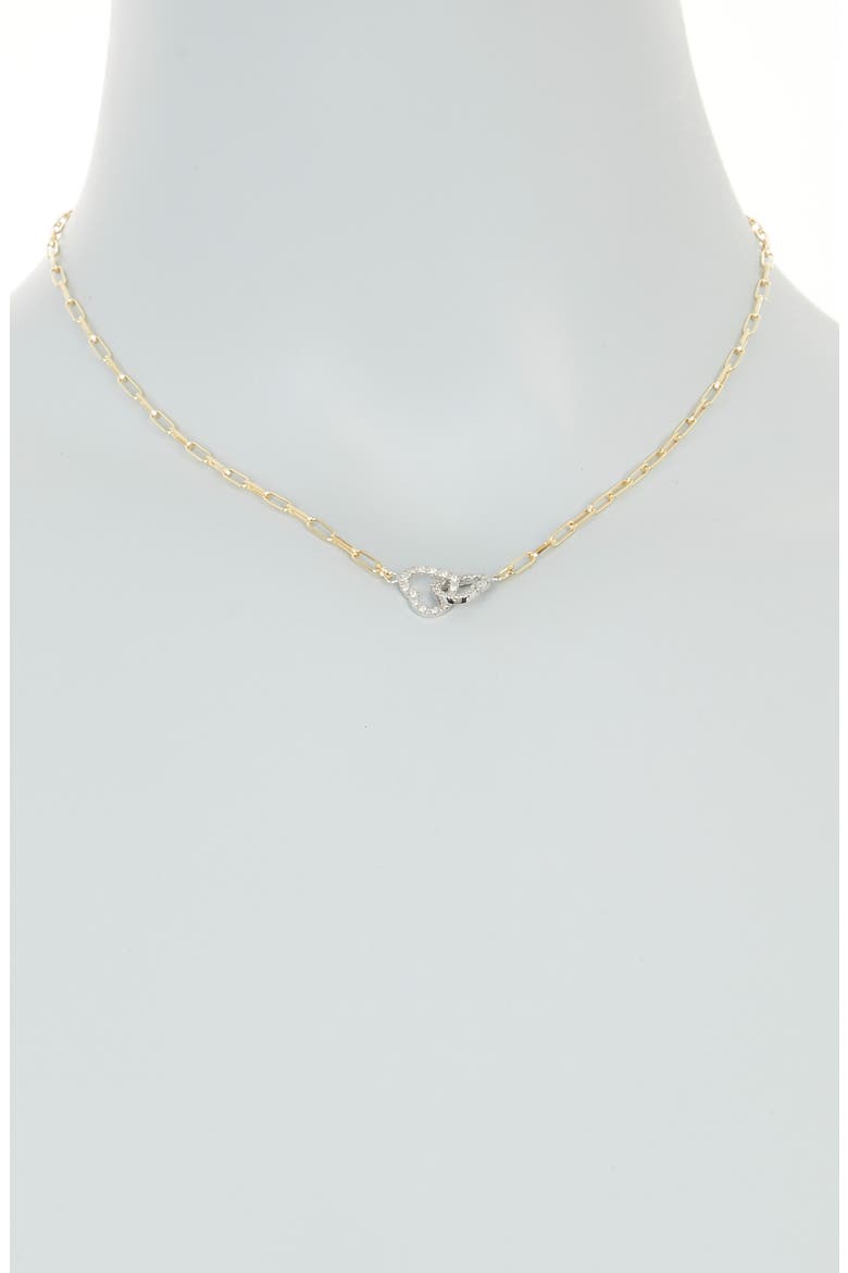 Interlocking Hearts Paperclip Necklace - 0.12ct., Alternate, color, YELLOW