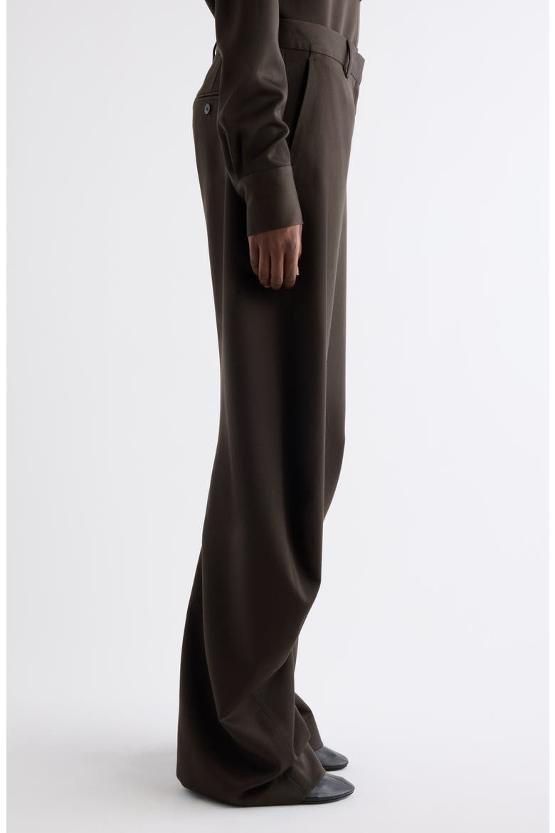 Patty Wool Gabardine Pants, Alternate, color, BROWN