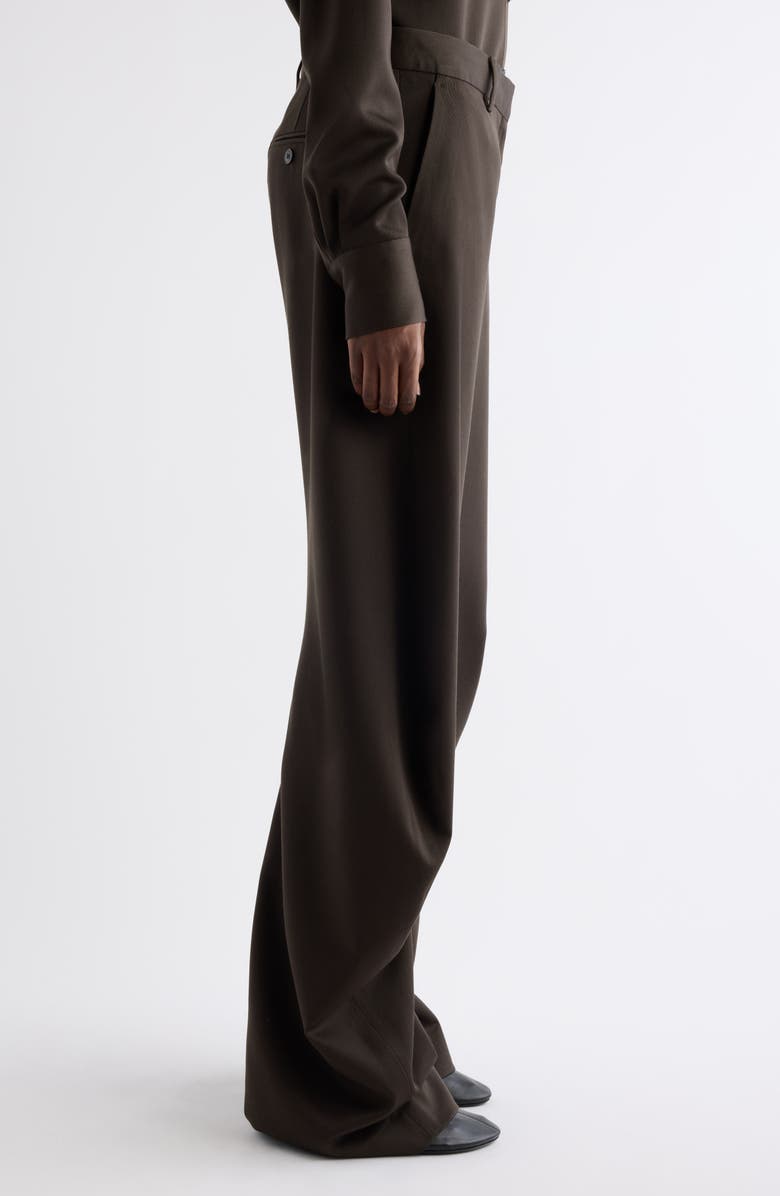 Acne Studios Patty Wool Gabardine Pants, Alternate, color, Brown