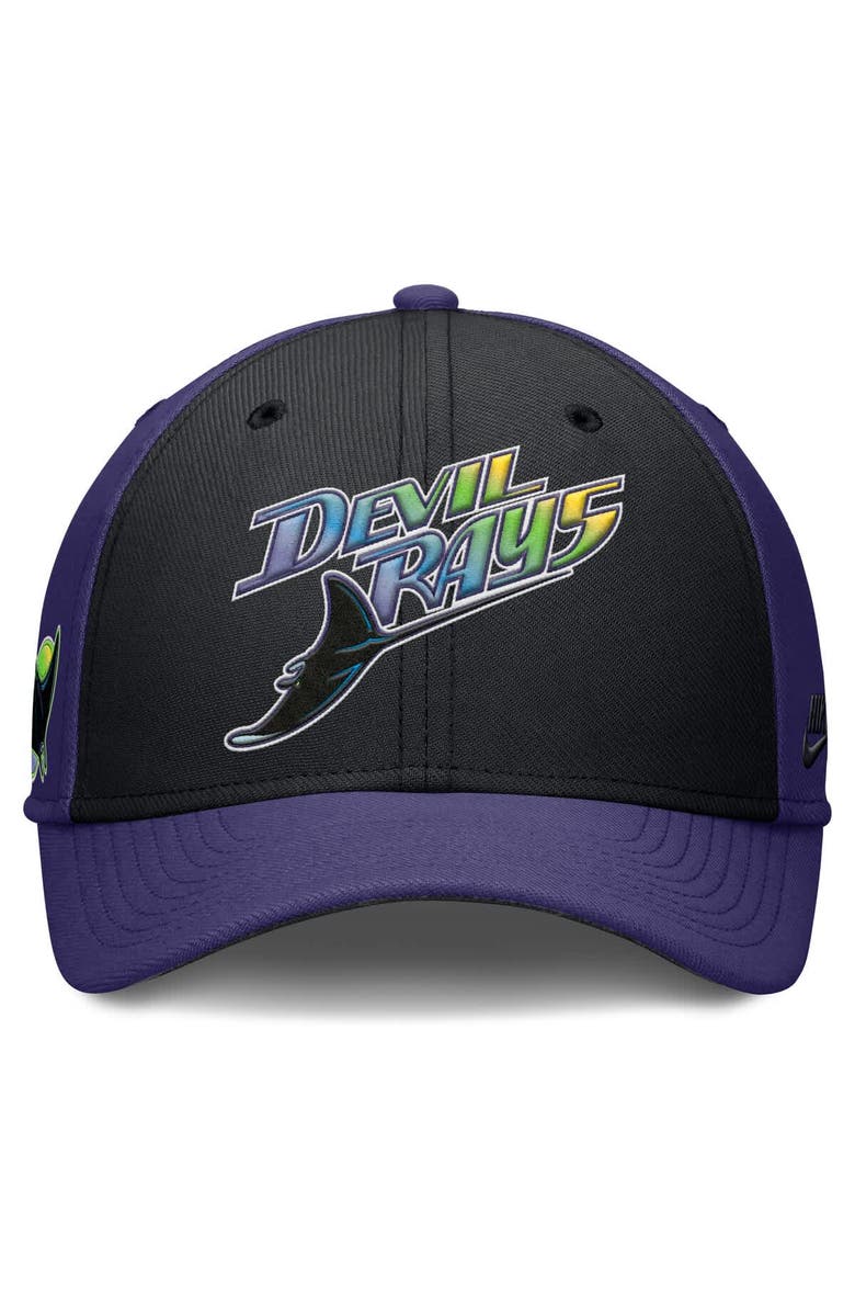 Nike Men's Nike Purple/Black Tampa Bay Rays Rise Swoosh Performance Flex Hat, Alternate, color, 
