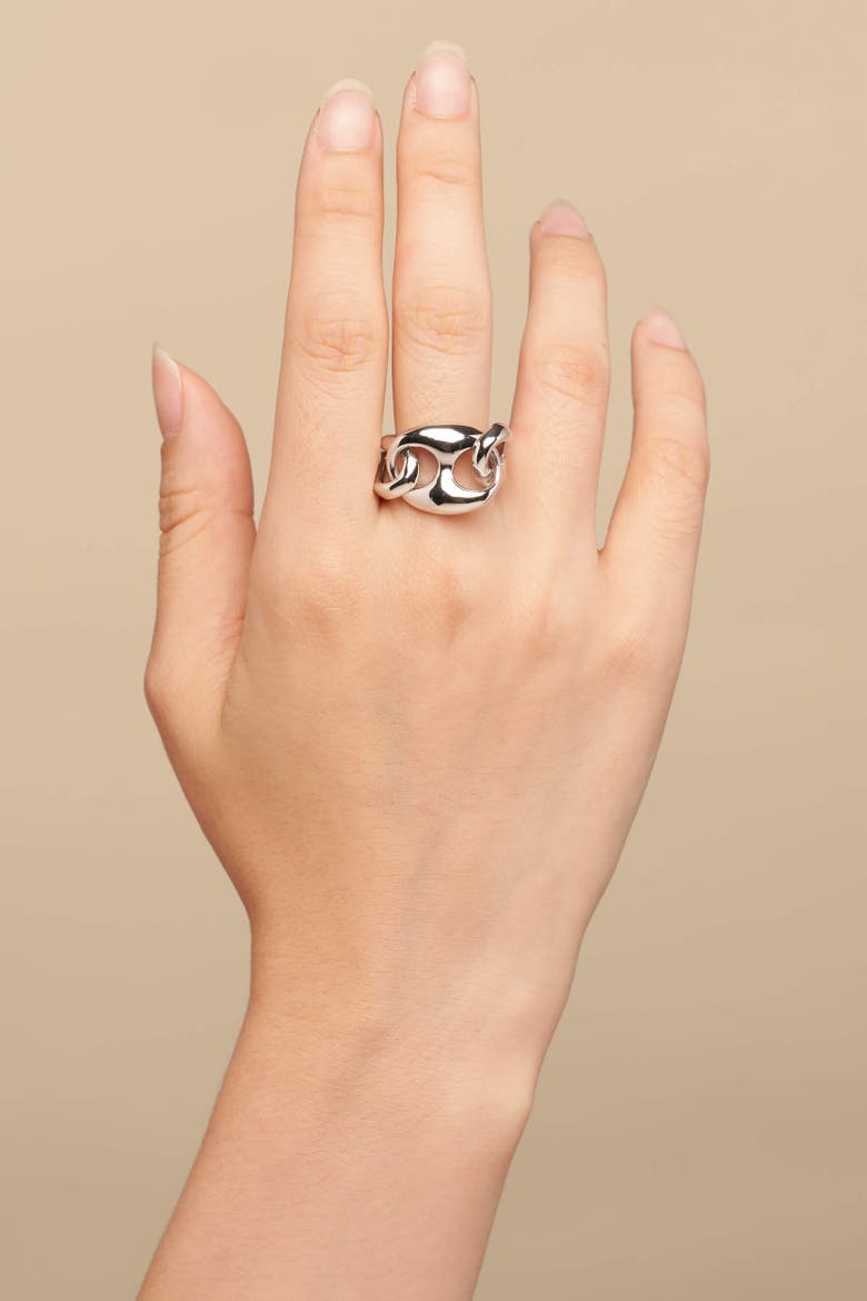 Sterling Silver Chunky Mariner Chain Ring, Alternate, color, Sterling Silver