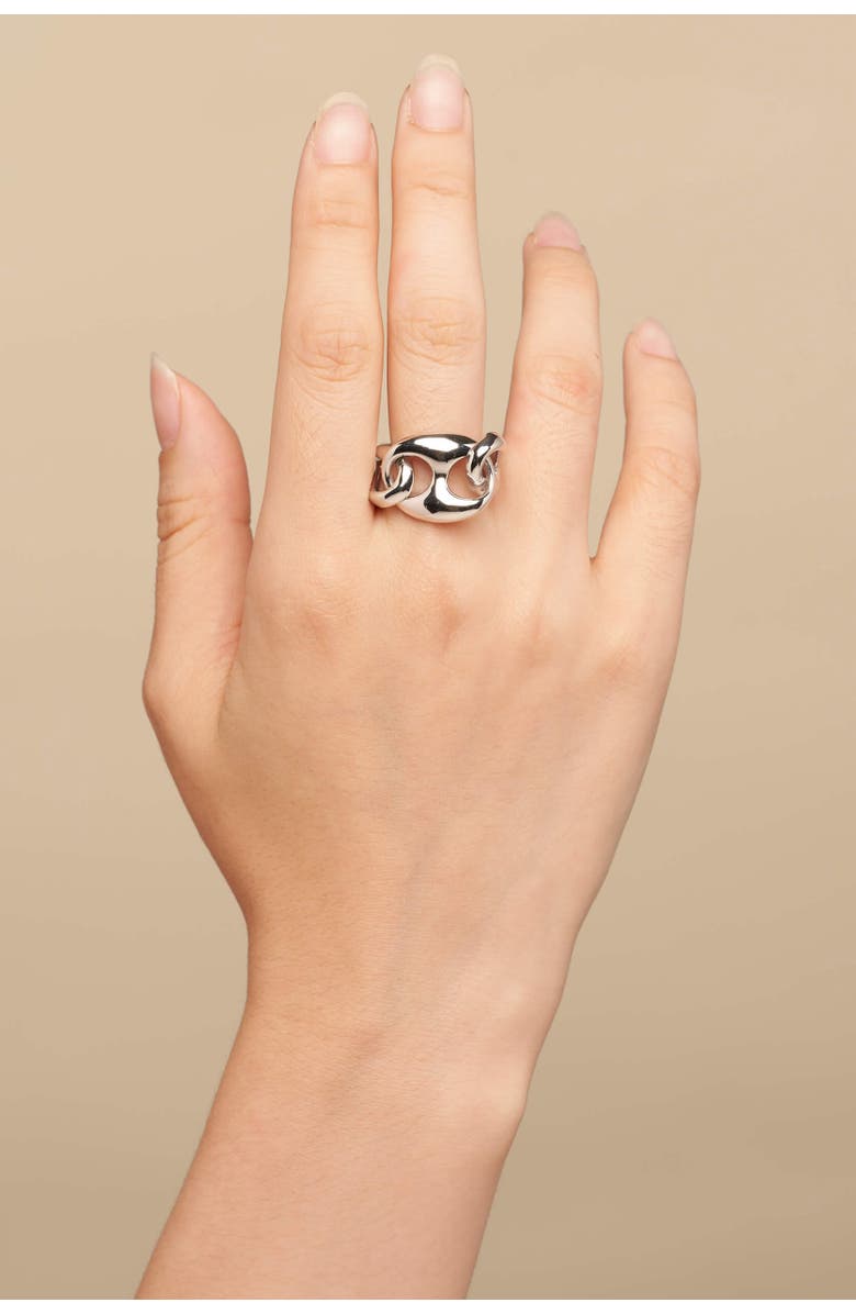 Oradina Sterling Silver Chunky Mariner Chain Ring, Alternate, color, Sterling Silver