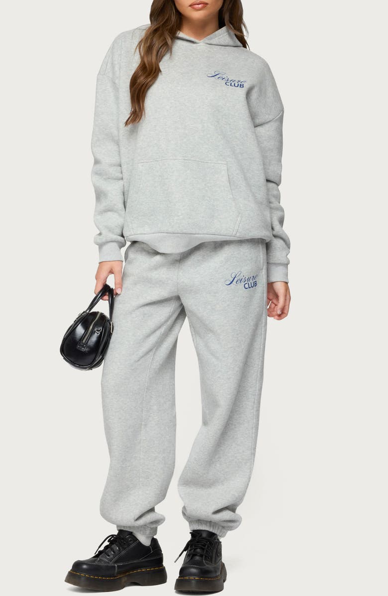 EDIKTED Leisure Club Hoodie, Alternate, color, Gray-Melange