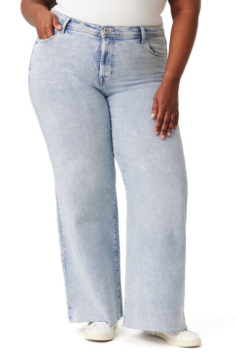 Kaya High Waist Wide Leg Jeans (Plus)