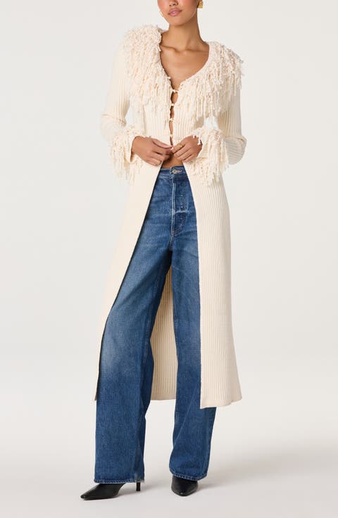 Jadwiga Fringe Tie Waist Cardigan