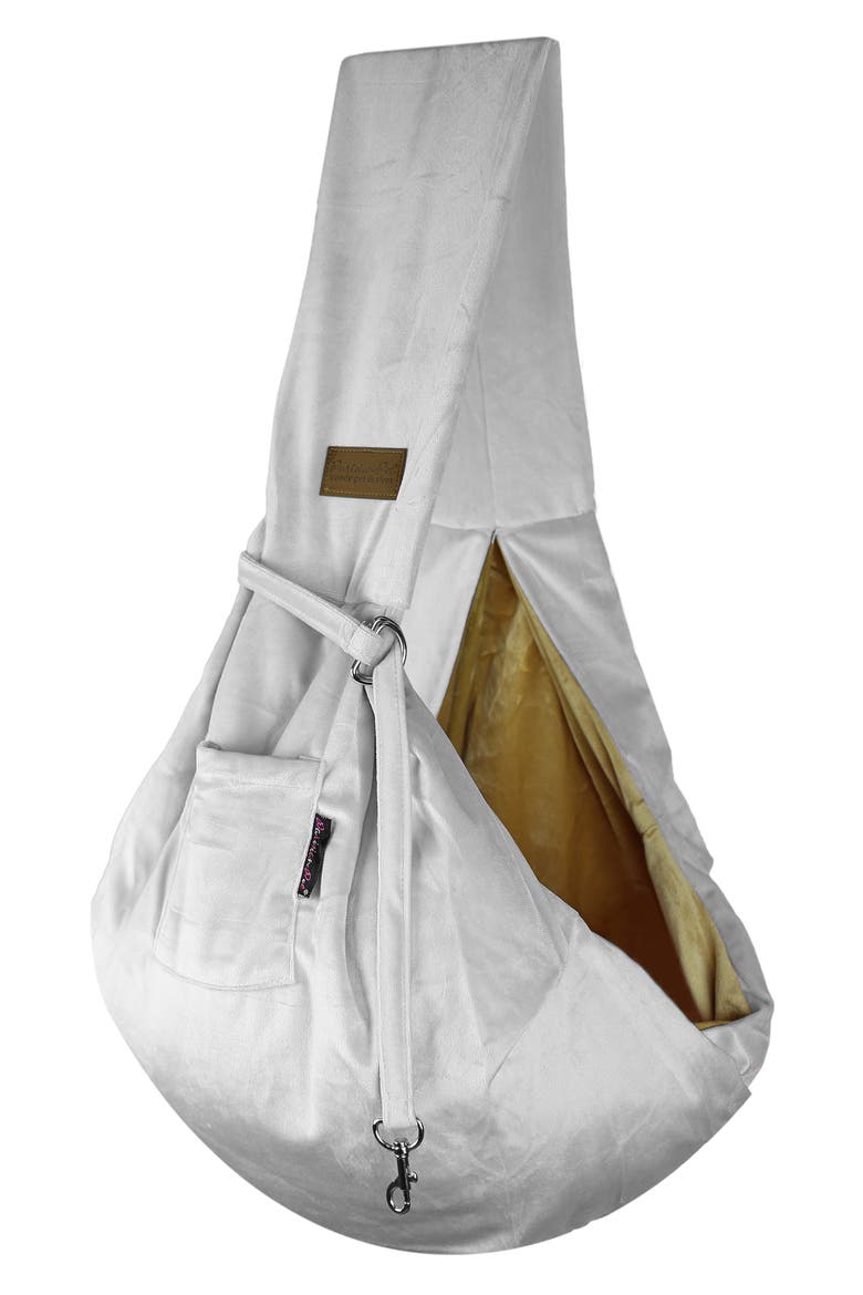 Velour Sling Pet Carrier, Main, color, GRAY