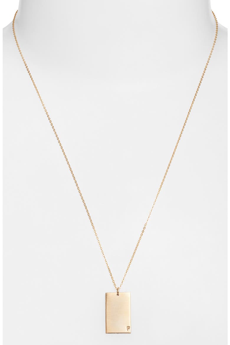 Goldie Initial Tag Pendant Necklace, Alternate, color, GOLD / F