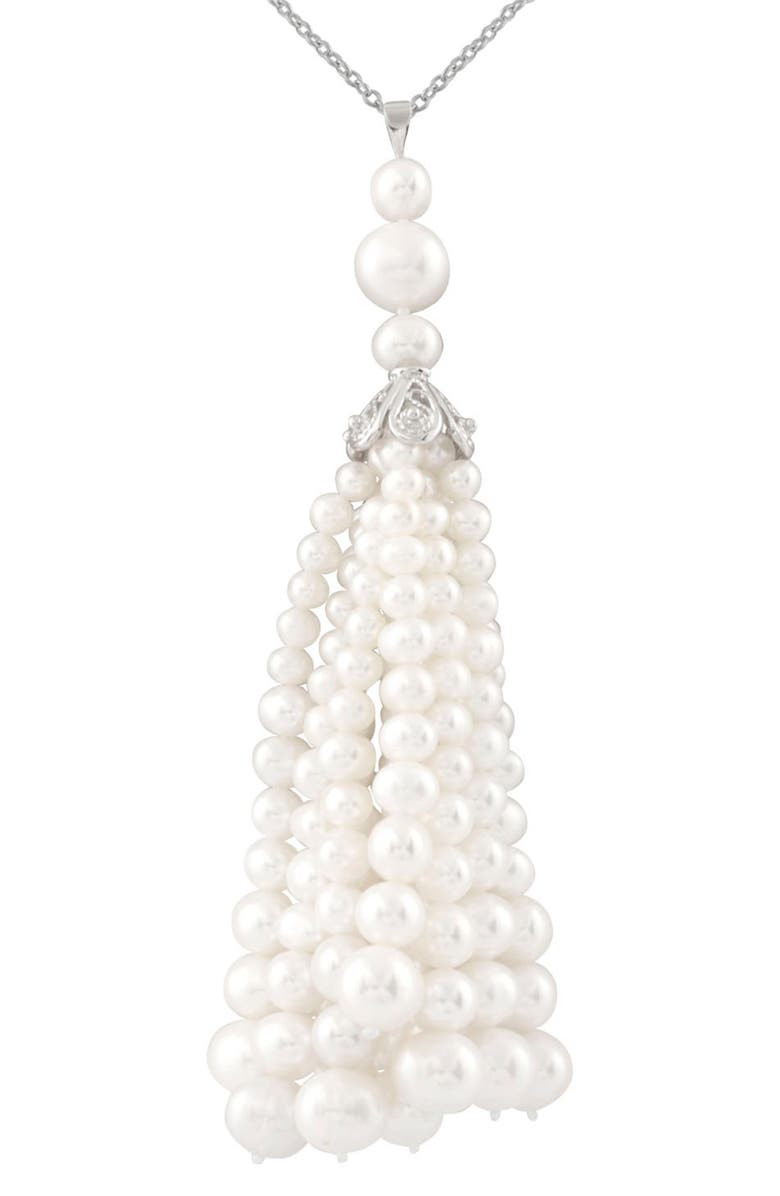 SPLENDID PEARLS Freshwater Pearl Tassel Pendant Necklace, Main, color, 