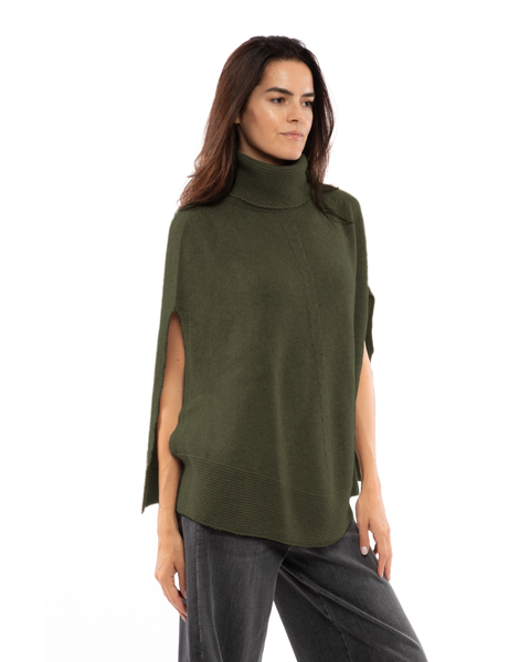 Pure Cashmere Turtleneck Poncho