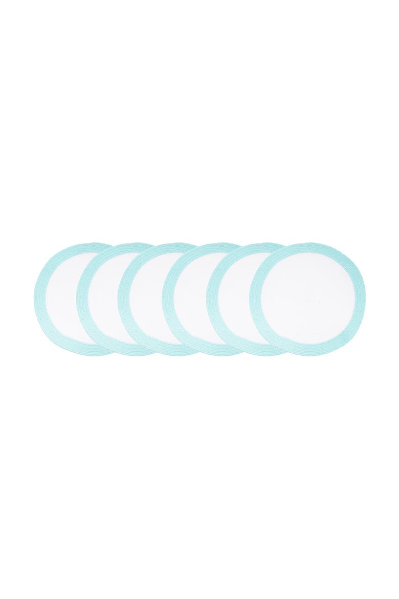 Rim Braided Round Placemat Set of 6 Collection, Main, color, Blue