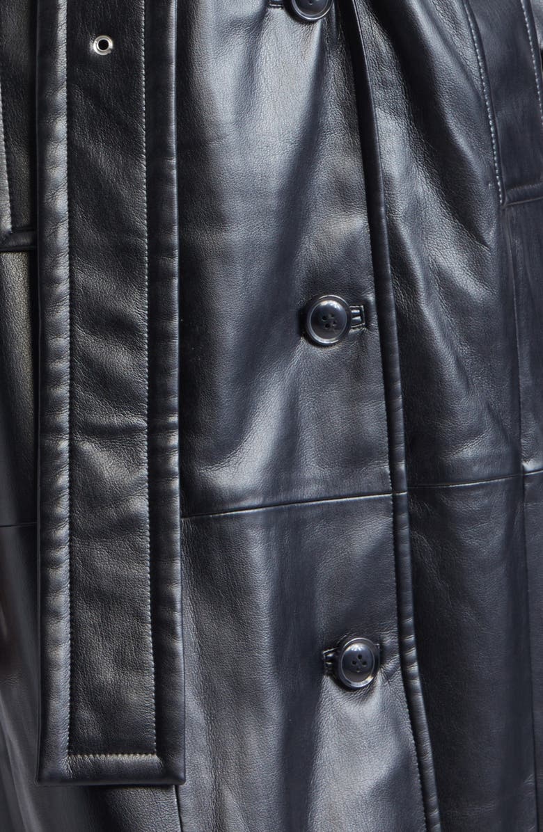 Stand Studio Estella Belted Faux Leather Coat with Faux Fur Trim, Alternate, color, Black/ Black