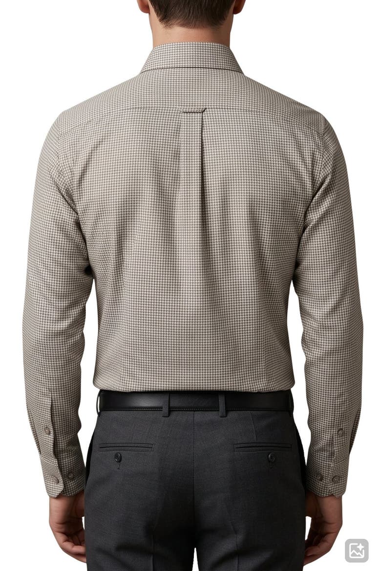 Micro Checked Dress Shirt, Alternate, color, TAUPE