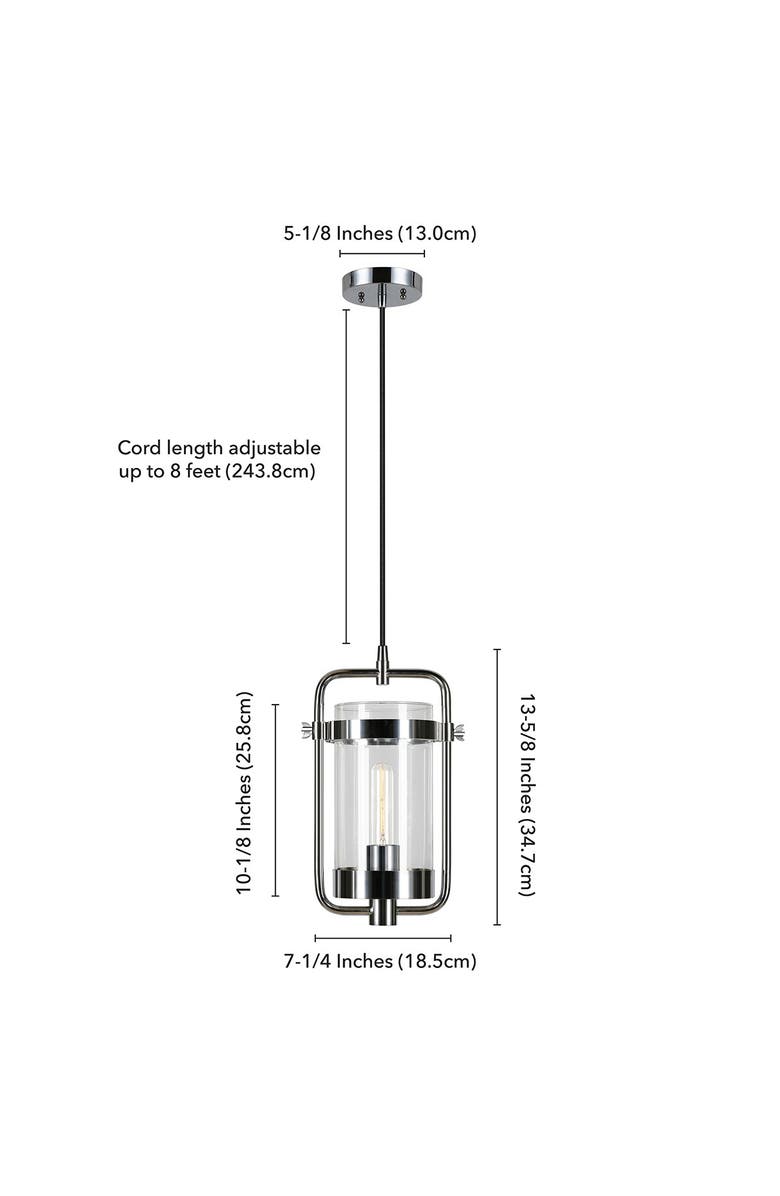 ADDISON AND LANE Orion Industrial Metal & Glass Pendant - Nickel, Alternate, color,