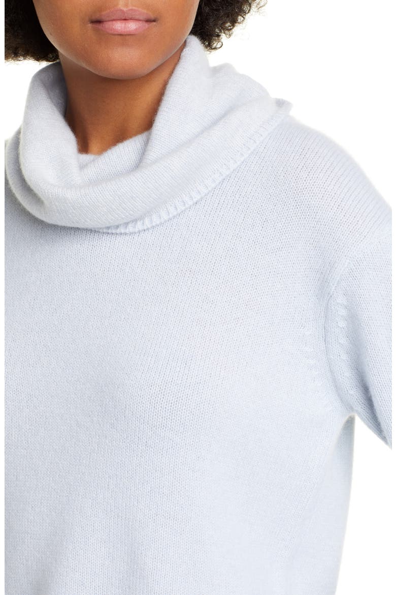 Cowl Neck Cashmere Sweater, Alternate, color, CELESTE/ GRIGIO