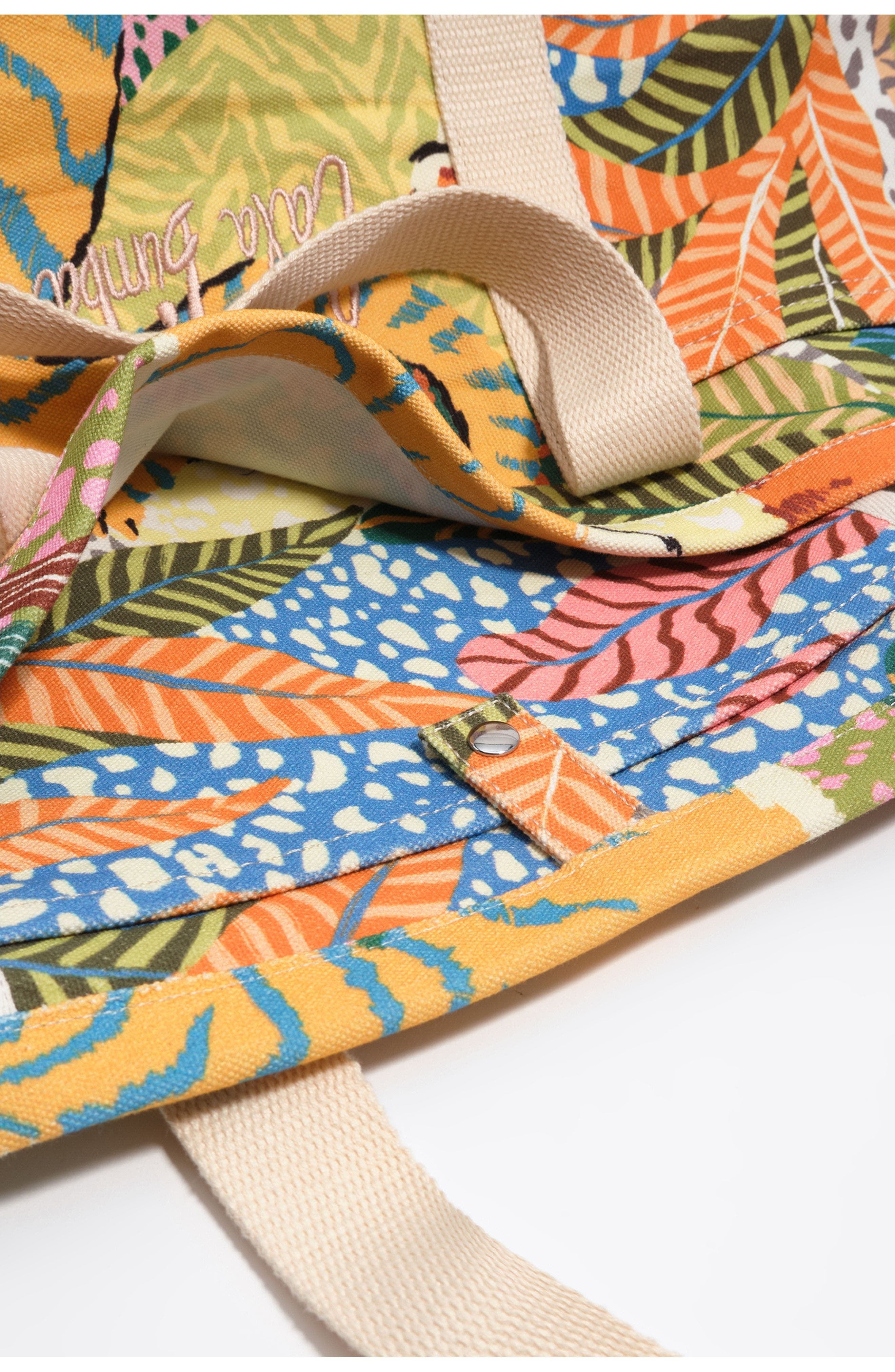 Bimba y Lola Maxi Cotton Beach Bag, Alternate, color, Wild