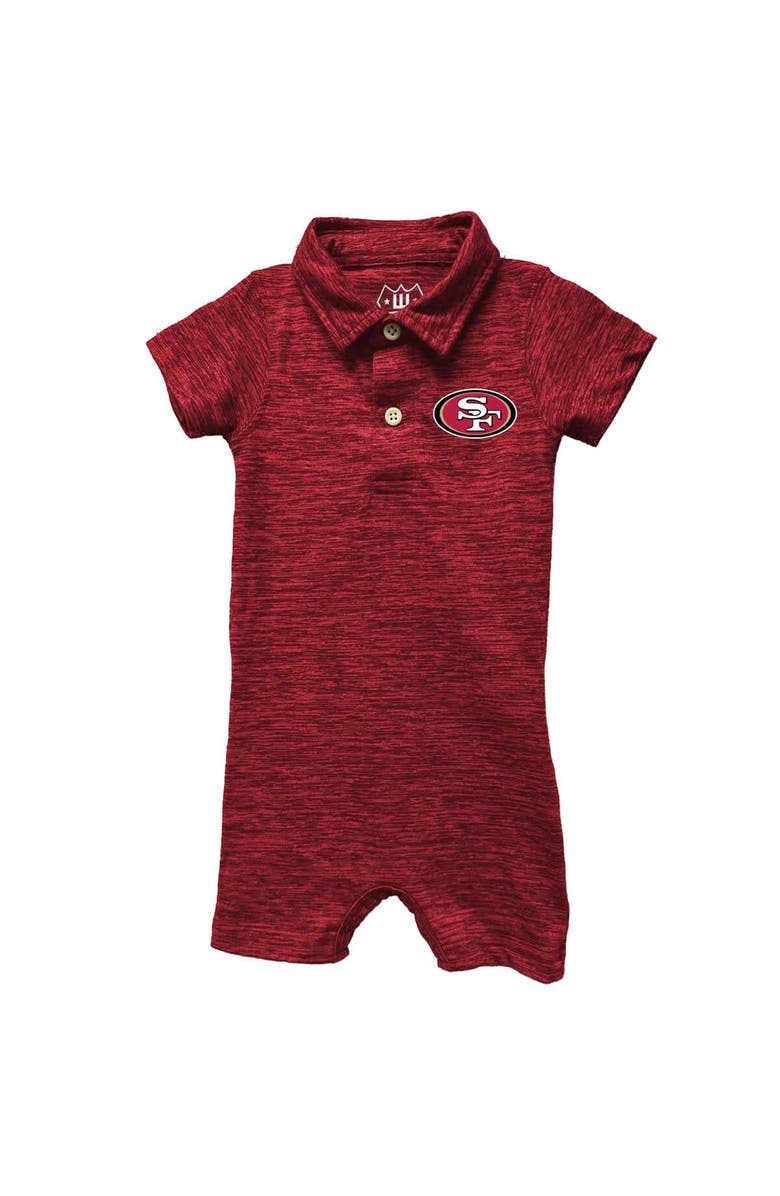 Wes & Willy Infant Wes & Willy Scarlet San Francisco 49ers Short Leg Cloudy Yarn Polo Bodysuit, Alternate, color, Scarlet