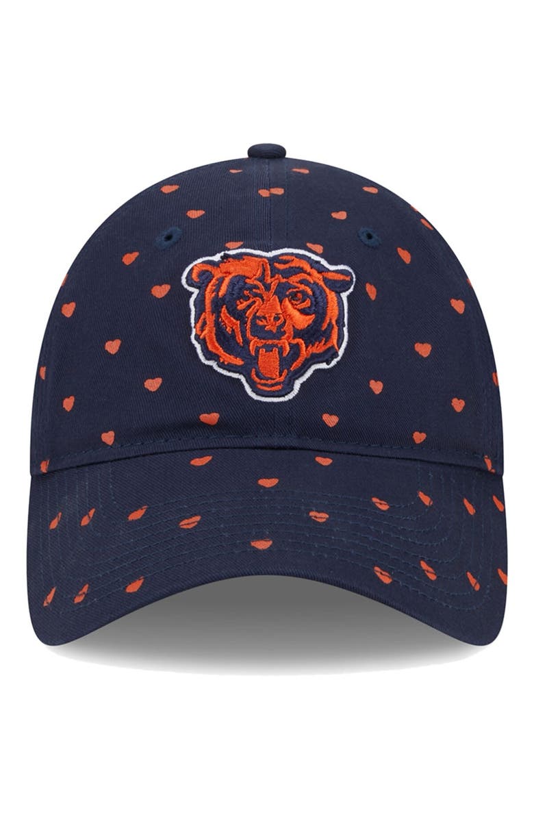 New Era Girls Preschool New Era Navy Chicago Bears Hearts 9TWENTY Adjustable Hat, Alternate, color, 