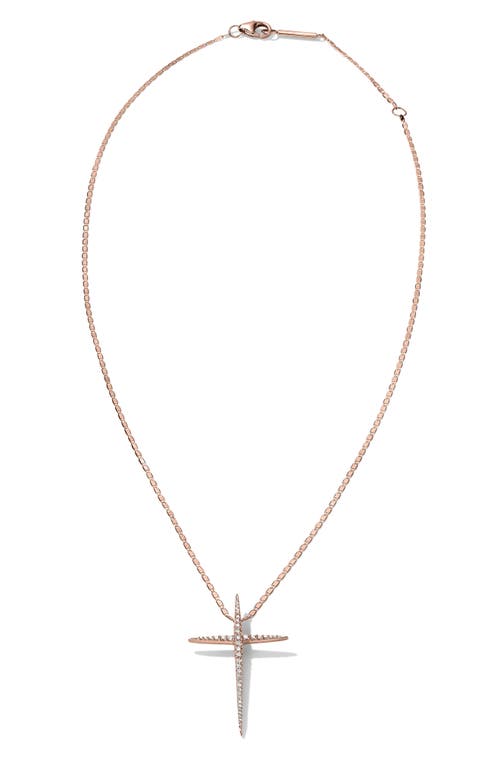 Lana Diamond Pointed Cross Necklace In Gold