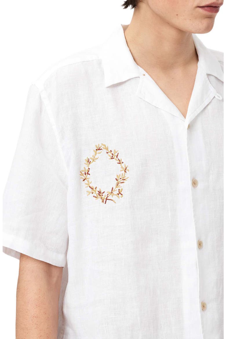 Deck Embroidered Camp Shirt, Alternate, color, ECRU