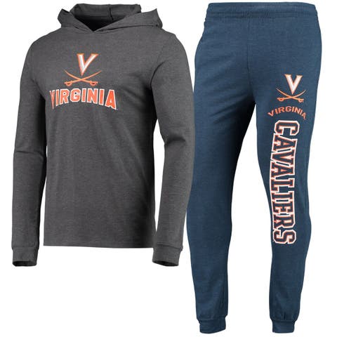 Men's Concepts Sport Navy/Heather Charcoal Virginia Cavaliers Meter Long Sleeve Hoodie T-Shirt & Jogger Pajama Set