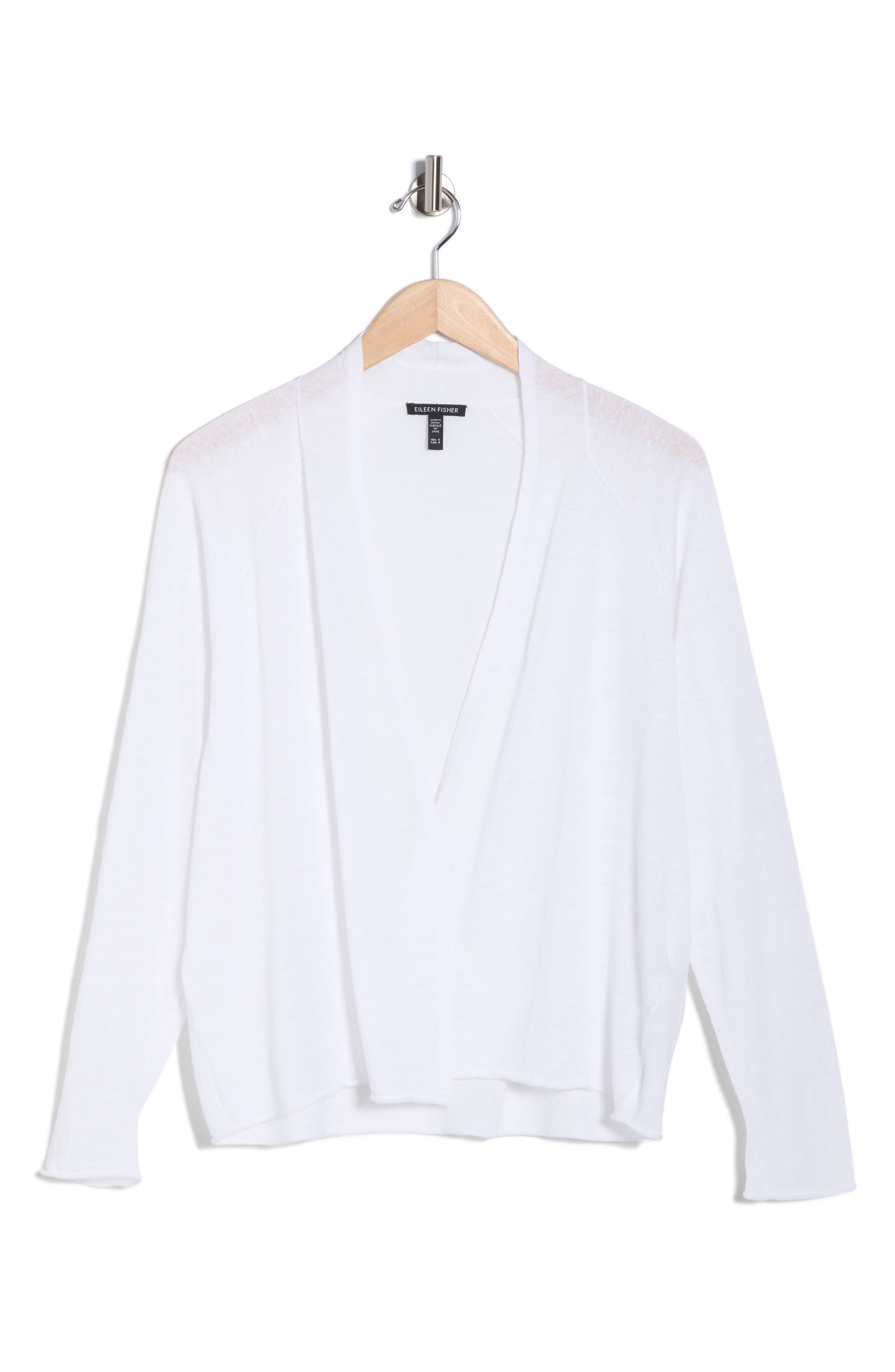 Eileen Fisher Organic Linen & Organic Cotton Open Front Cardigan