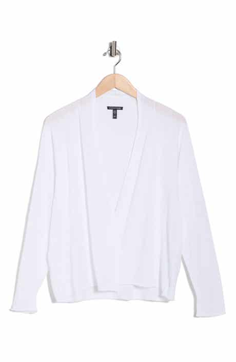 Eileen Fisher Organic Linen & Organic Cotton Open Front Cardigan