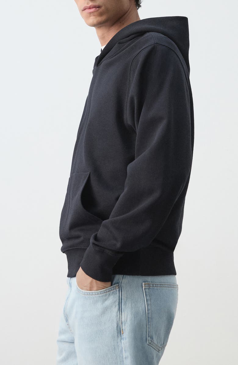 MANGO Regular Fit Cotton Fleece Hoodie, Alternate, color, Navy