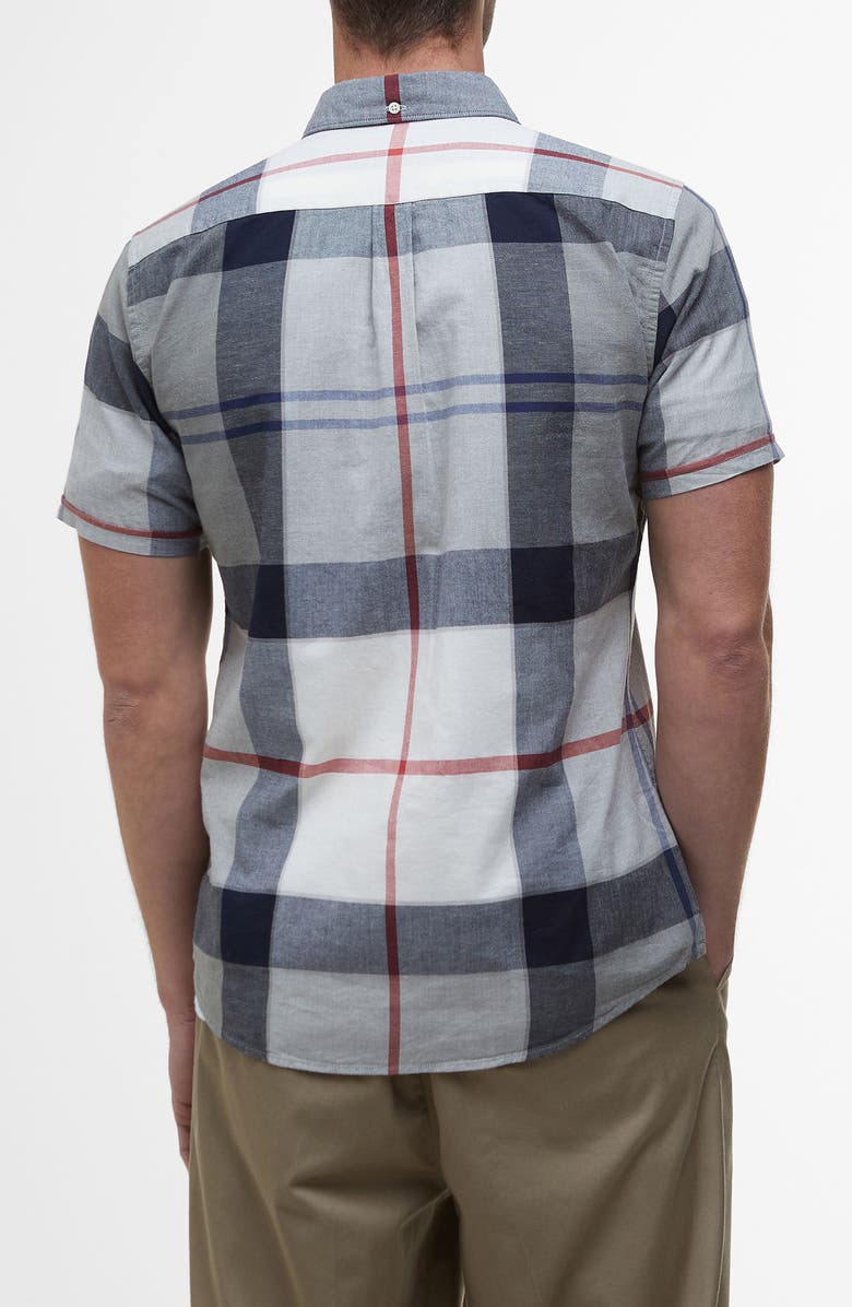 Barbour Doughill Plaid Short Sleeve Cotton & Linen Button-Down Shirt, Alternate, color, 