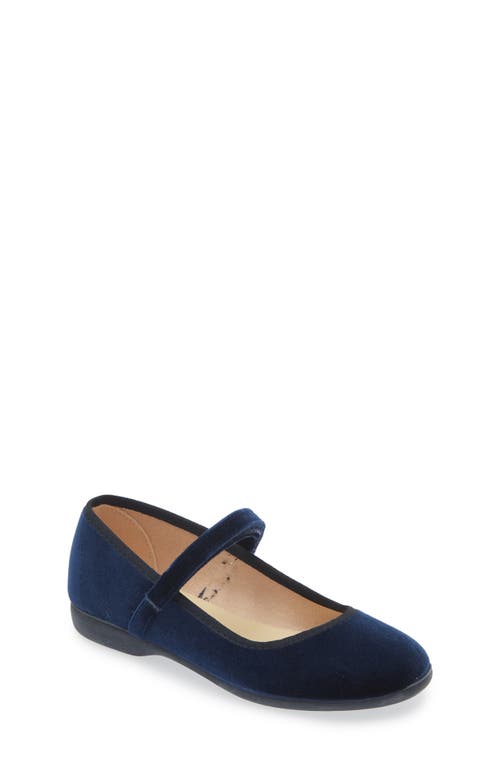 CHILDRENCHIC Velvet Mary Jane Shoe in Navy 