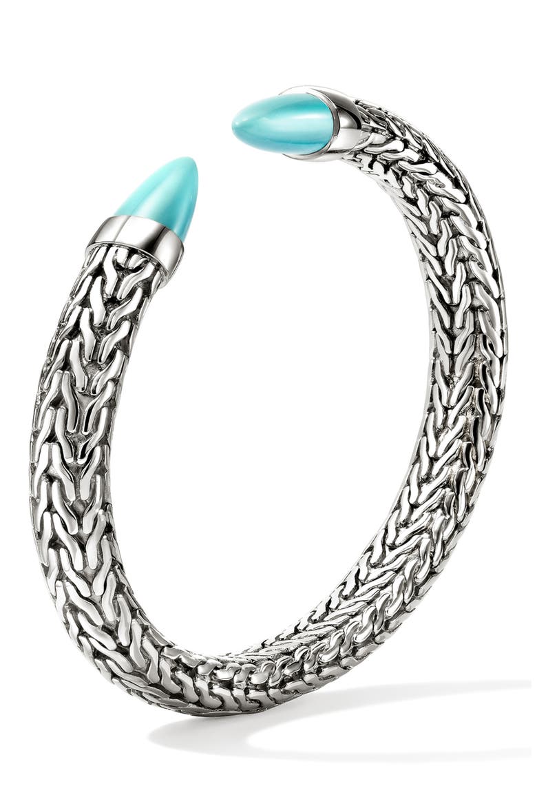 Spear 50 Flex Cuff Bracelet, Alternate, color, SILVER/ TURQUOISE