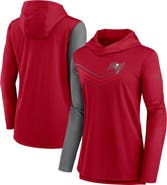 Nike Women's Nike Red/Heathered Charcoal Tampa Bay Buccaneers Chevron Hoodie Performance Long Sleeve T-Shirt