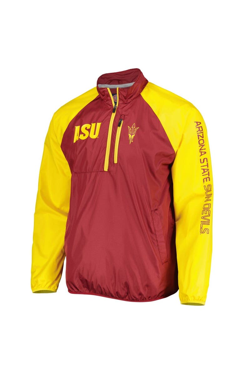 G-III SPORTS BY CARL BANKS Men's G-III Sports by Carl Banks Maroon/Gold Arizona State Sun Devils Point Guard Raglan Half-Zip Jacket, Alternate, color, Maroon