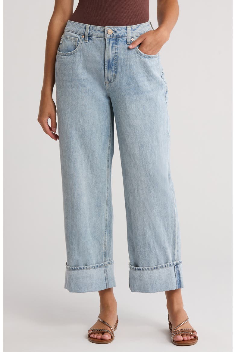 Cuffed High Waist Baggy Jeans, Main, color, SMOOCH