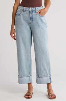 Seven7 Cuffed High Waist Baggy Jeans