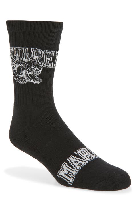 Beware Cotton Blend Crew Socks