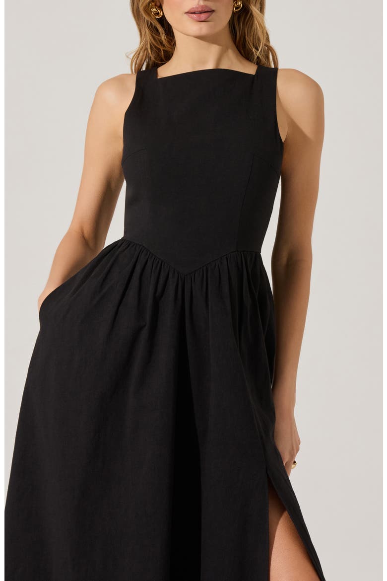 Bow Back A-Line Dress, Alternate, color, BLACK