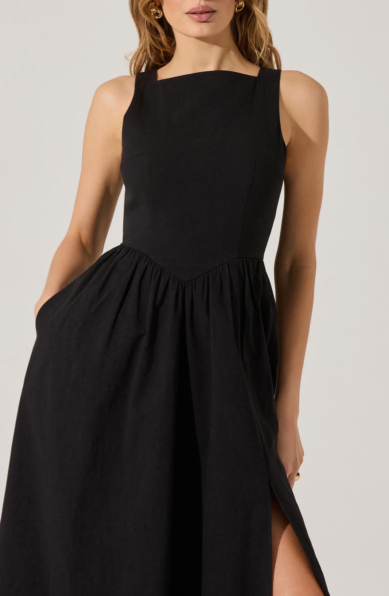 ASTR the Label Bow Back A-Line Dress, Alternate, color, Black