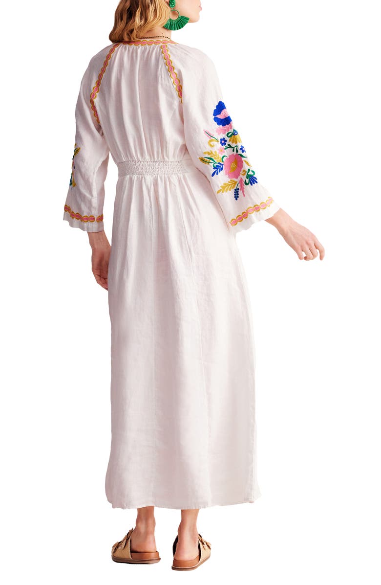 Boden Una Embroidered Linen Maxi Dress, Alternate, color, 