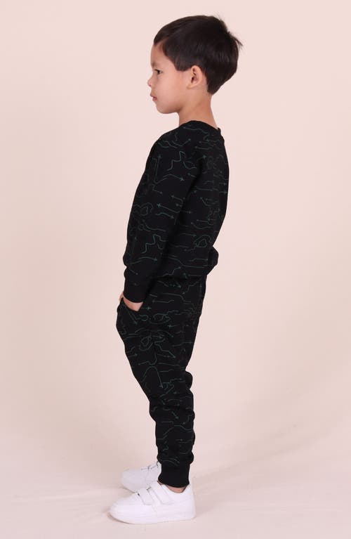 Tiny Tribe Kids' Inflight Print Cotton Joggers In Black