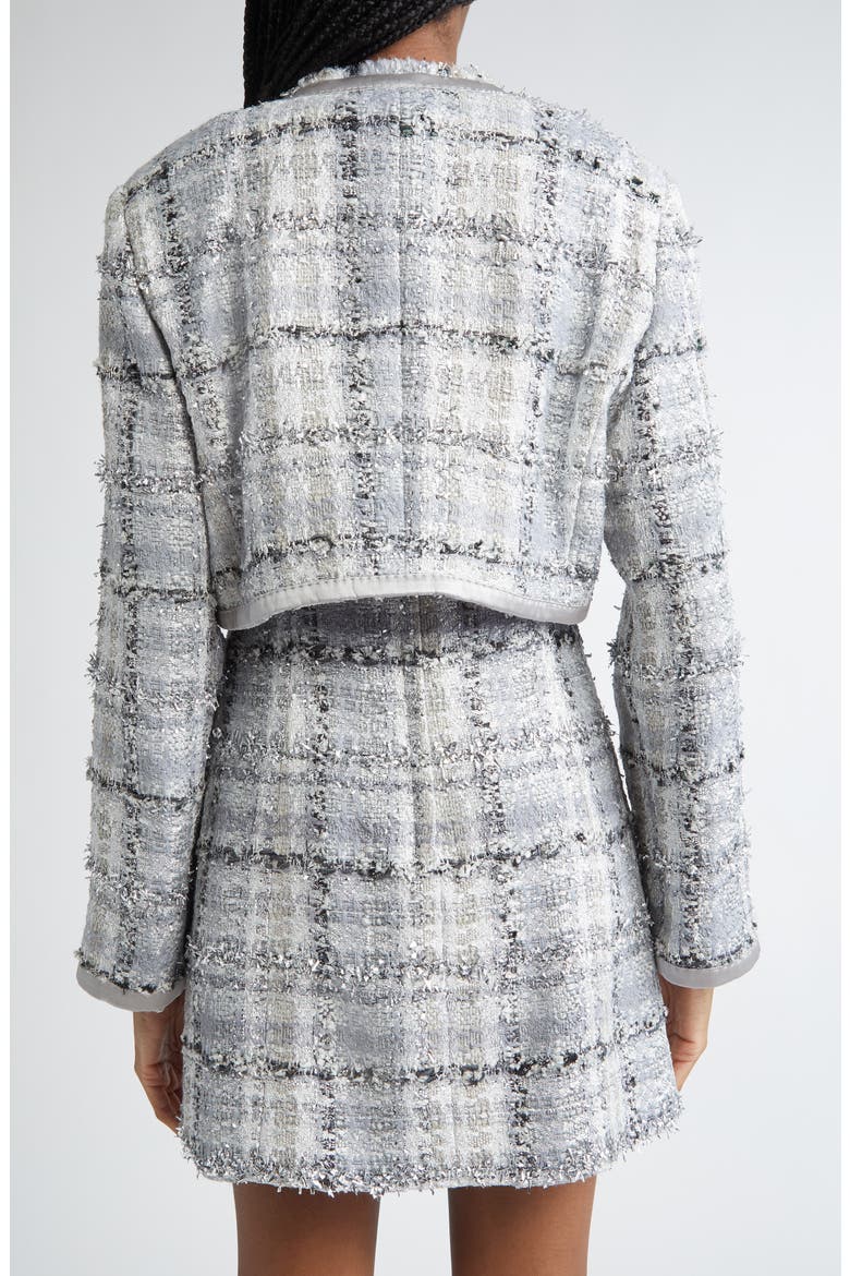 Check Raschel Tweed Crop Jacket, Alternate, color, S8100 QUADRI-CHECK-TARTAN