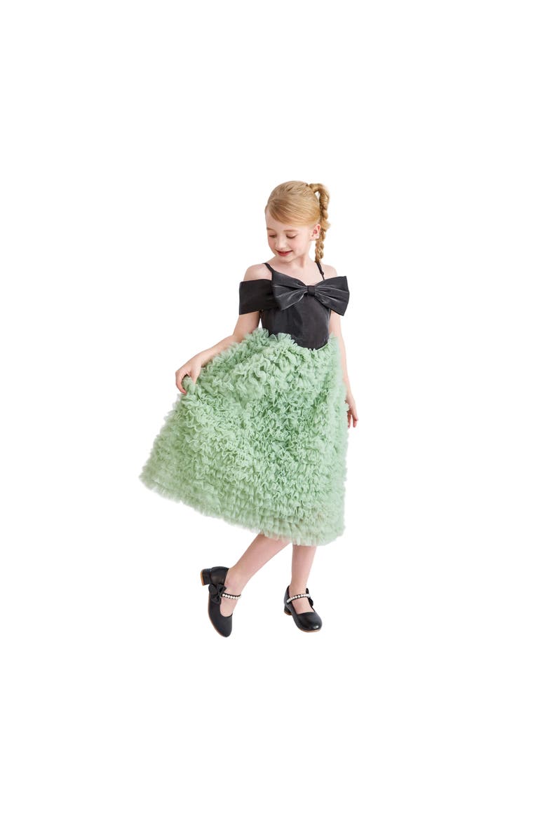 Marcella Bow Dress, Alternate, color, Green
