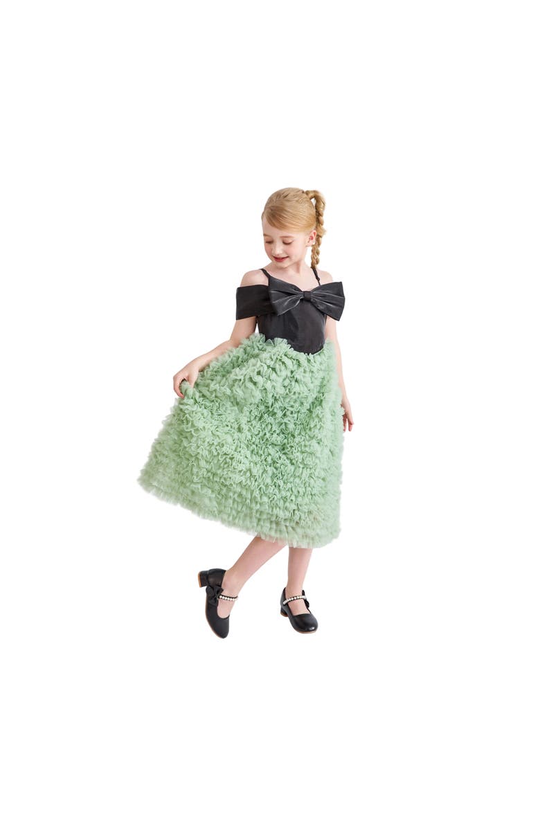 Tulleen Marcella Bow Dress, Alternate, color, Green