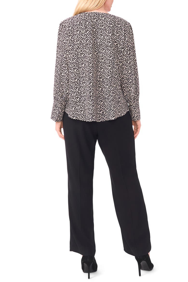 Flower Dot Wrap Top, Alternate, color, BIRCH