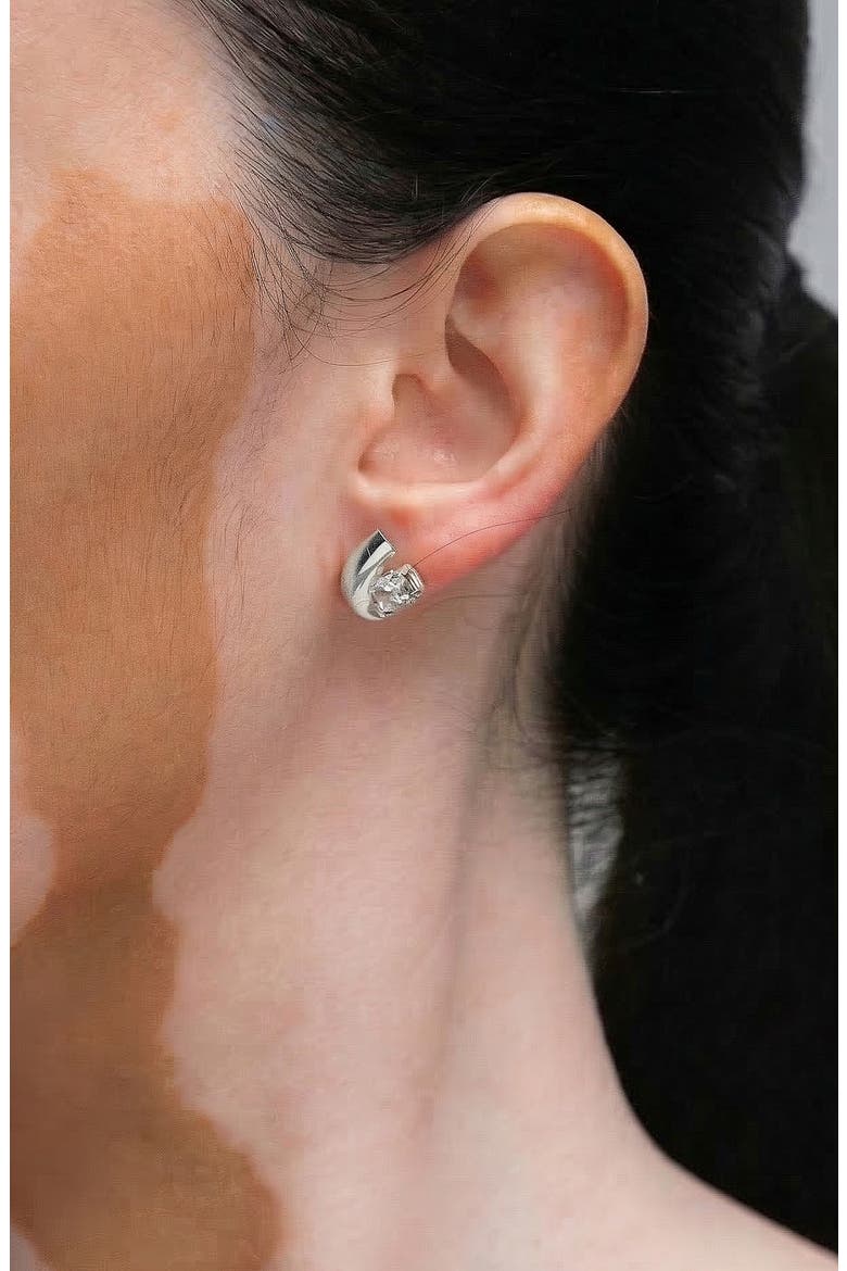 Afar Stud Earrings in Silver, Alternate, color, Silver