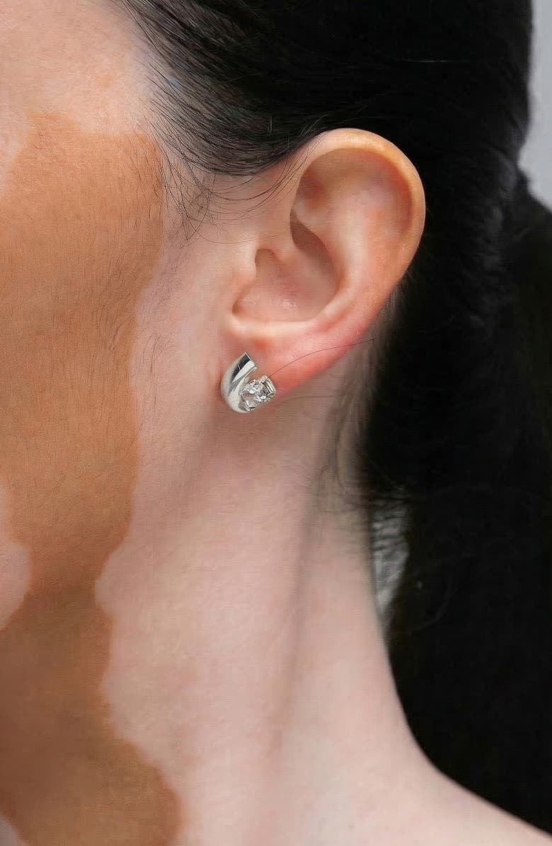 YOJ Afar Stud Earrings in Silver, Alternate, color, Silver