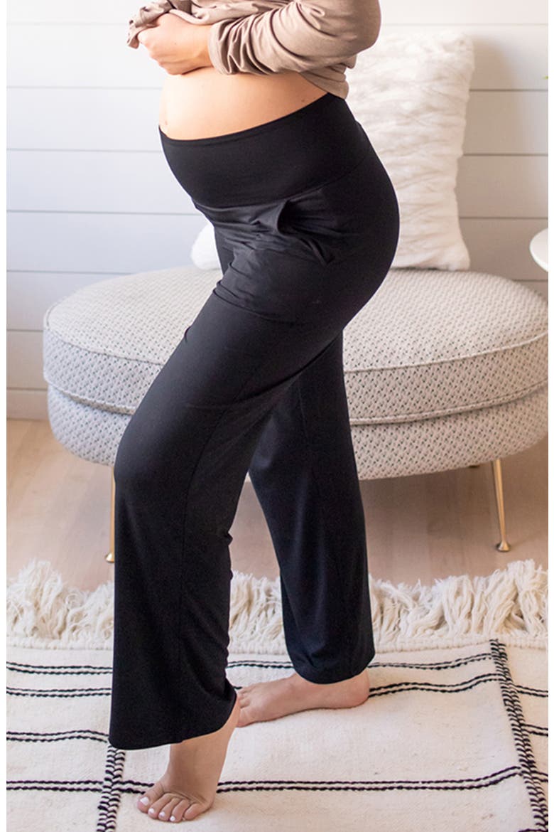 Maternity & Postpartum Lounge Pants, Alternate, color, BLACK